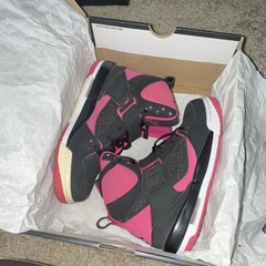 Jordan Flight 45 High Top Pink Black Sneakers US Kids Size 6 Breathable