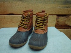 London Fog Seth Duck Boots Youth Cognac Brown CL30424Y Rain/Snow Sizes 1 Youth