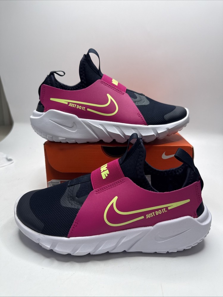 Nike Flex Runner 2 GS Kids Shoes Size 4Y Sneakers Slip On Pink Girls DJ6038-401