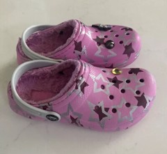 Crocs Kids Classic Disco Dance Party Clog Shoes Stars/Pink Size C13