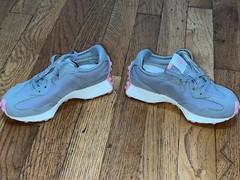 New Balance 327 Gray Pink Zebra sneaker toddler little kids sz 11.5 NEW PS327PI