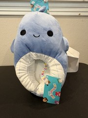 Original Squishmallow Samir the Whale Plush Slippers Kids Youth Size 6/7 NEW