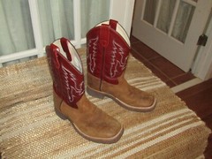 Cody James BSC1889 Burgundy Leather Pull On Square Toe Western Boots Youth 3 D