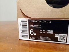 Nike LeBron 18 Low x Space Jam A New Legacy Child Size 6C DJ3762-115