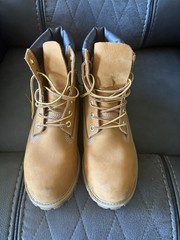 Timberland 6-Inch Premium Kids Tan Leather Lace-Up Boots US 6 UK 5.5 EU 39