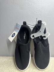 Cat & Jack Black White Canvas Slip-On Casual Low Top Kids Sneakers US 13