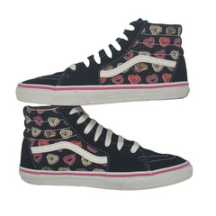 Used Vans Kids SK8-Hi Heart Donuts Black Suede Sneakers – Size 6.5 Juniors
