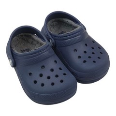 Crocs Kids Classic Lined Clogs Size C8 Warm Fuzzy Lining Lightweight 7.5″ Long