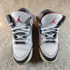 Nike Air Jordan 3 Retro Fire Red White Grey DM0966-160 Kids Shoes size 13C
