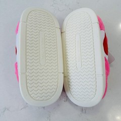 Kids Fuzzy Pink, Red and White Hard Bottom Sneaker Slippers Sz OS