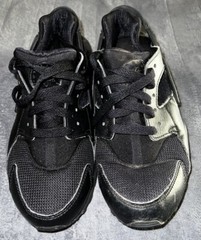 Nike Air Huarache Triple Black Athletic Shoes 654275-016 Youth Size US 6Y