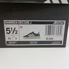 Adidas Barreda Decode J Core Black White Sneakers JR0762 Youth Size 5.5 NEW