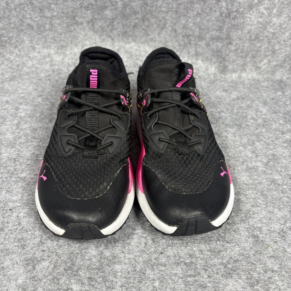 Puma Pacer Future Sneakers 2.5C Black Pink Splatter Mesh Athletic Shoes