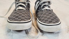 VANS Classic Checkered Low Tops Shoes Youth Size 5.5 EU 37 Gray & Dark Gray