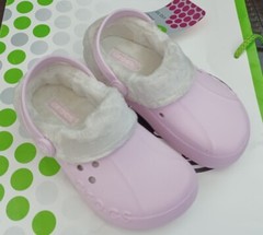 CROCS POLAR BLITZEN MAMMOTH KID BAYA CLOG SHOE~Pink White~Toddler C12/13~NWT