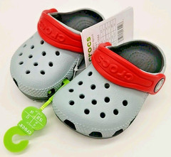 Crocs Classic Retro Sport Size C4 Toddler Clog Shoes Gray Black Red – NEW