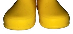 Okabashi Toddler Rain Boots Pull On & Yellow with Swirl Size 9 Pre-Owned