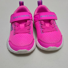 SKECHERS GO RUN 600 Mesh Hook & Loop Non-Marking Pink/Purple Kids 5 (EU21)