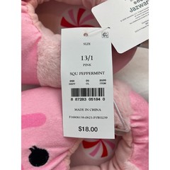 Squishmallows Peppermint Pink Milkshake Plush Slippers Kids Size 13/1 Jazwares