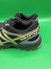 Salomon Speed Cross Sneakers Black Gray Yellow Hiking Trail Shoes 414471 SZ 5