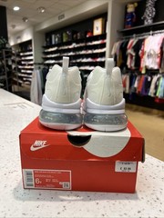 Nike Air Max 270 React Triple White Running Shoes BQ0103-100 Size 6Y
