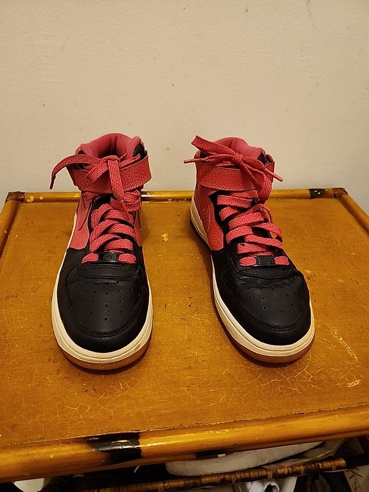 Nike Air Force 1 Mid GS Vivid Pink Black White Gum Sole SIZE 5Y #518218-016