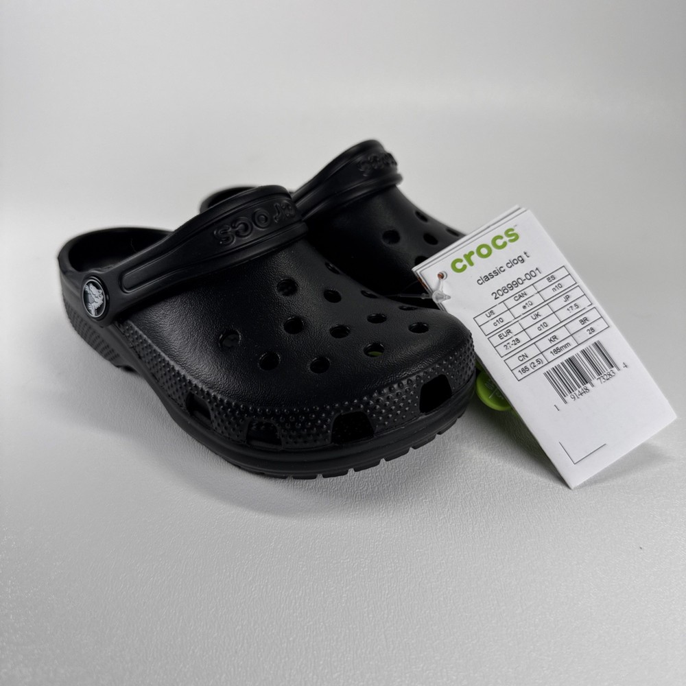 Crocs Size 10 Unisex Kids Clog – Black
