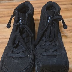 BILLY Black High Top Sneakers Zipper Lace-Up Unisex Kids US 3