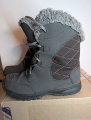 🔥Columbia Waterproof 🔥Fur Lined Ice Maiden Big Kid Size 4 Gray Winter Boots