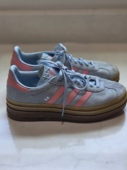 WORN adidas Gazelle Bold Clear Sky Semi Pink Spark (Kids) JI3384 Size 6Y NO BOX