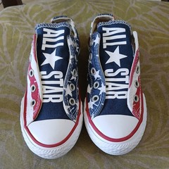 Youth 12 Converse Chuck Taylor All Star Low Patriotic Sneakers USA Flag