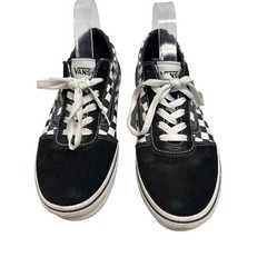 Vans Old Skool Black/White Suede Checkered Low Top Canvas Sneakers Youth 6