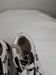 Size 1 (PS) – VANS Old Skool Low Top Butterfly Print Pink Gray Checkers