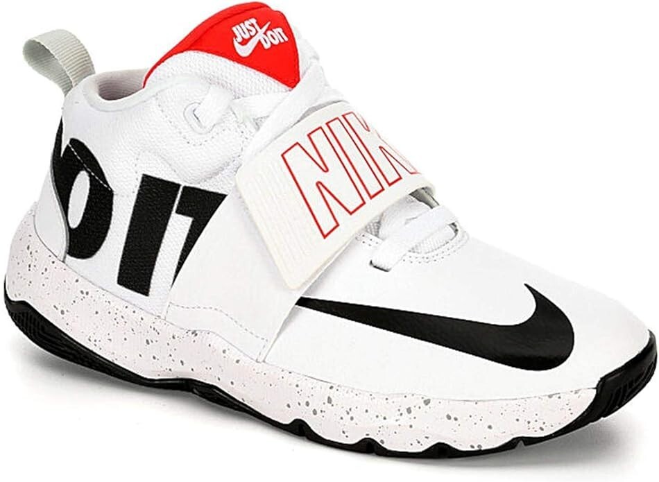 Nike Team Hustle D 8 JDI (PS) Mid Just Do It White Kids Size 4.5Y – (AQ9976-100)