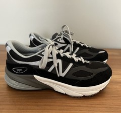 New Balance 990v6 BLACK GREY Youth Boys Size 6 GC990BK6 GREY FUELCELL WHITE