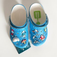 Crocs Smurfs Classic 210821-90H Clogs Kids Blue Multi Shoes Size C12