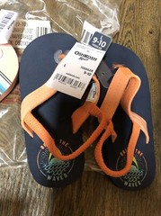 2 Pair OshKosh B’gosh Back Strap Flip Flops Toddler Unisex Size L 9-10 New