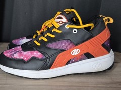 HEELYS Force Galaxy Roller Shoes Sneakers Orange Black Youth Sz 6