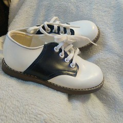 Vintage Saddle Shoes Stride Rite Black & White Leather USA Toddler 6.5 – 7 Size