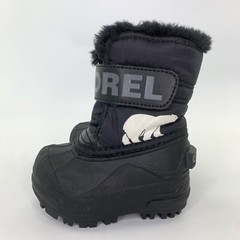 SOREL Snow Commander Winter Boots Black Little Kids Sz 4