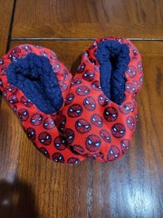 Marvel Spider Man Slipper Socks Kids Red Fleece Lined Non Slip House Shoes Youth