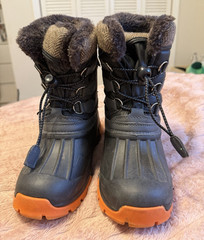 Nova Mountain Unisex Kids Snow Boots Mid-Calf Drawstring Faux Fur Lined 3