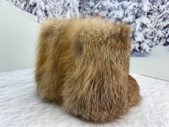 Fox winter boots real red fox fur toddler boots unisex snow boots kids mukluks