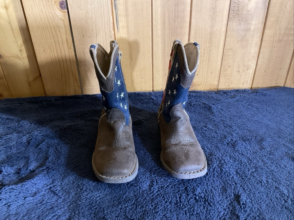 Roper American Flag Square Toe Toddler Boots- Size 8 #09-017-1902-0380