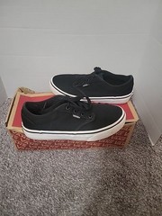 Vans Youth Classic Black White Canvas Shoes Size 3 Preppy Skate Low Lace