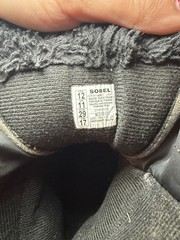 Sorel Snow Commander Black Snow Boots Hook & Loop Lined Youth 12 EU 29
