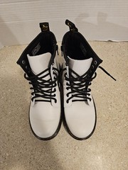 Dr. Martens Zavala Combat Boots White NEW Kids Size US 4