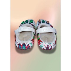 Crocs Classic Lined Holiday Christmas Sweater Clogs Kids C12 w/ Jibbitz Charms