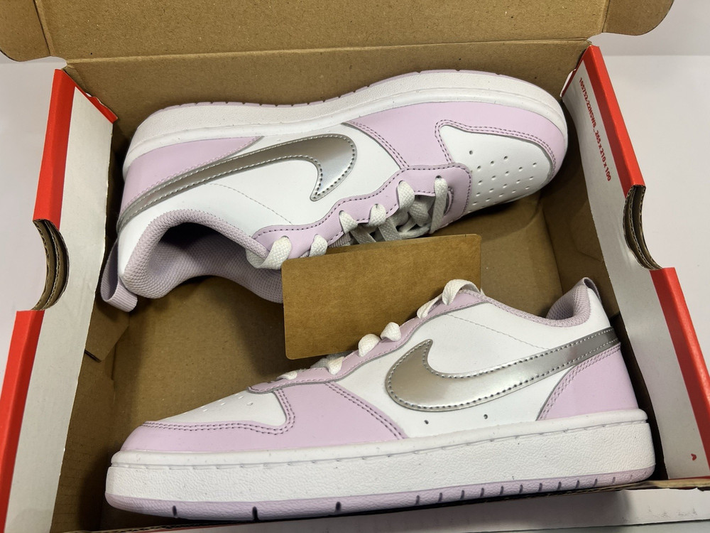 Nike Court Borough Low Recraft SE Unisex Kids Sneakers 4Y Purple White Silver