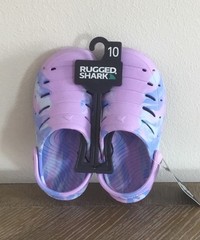 Rugged Shark Swivel Strap EVA Clogs Sandals Purple Unisex Toddler Size 10
